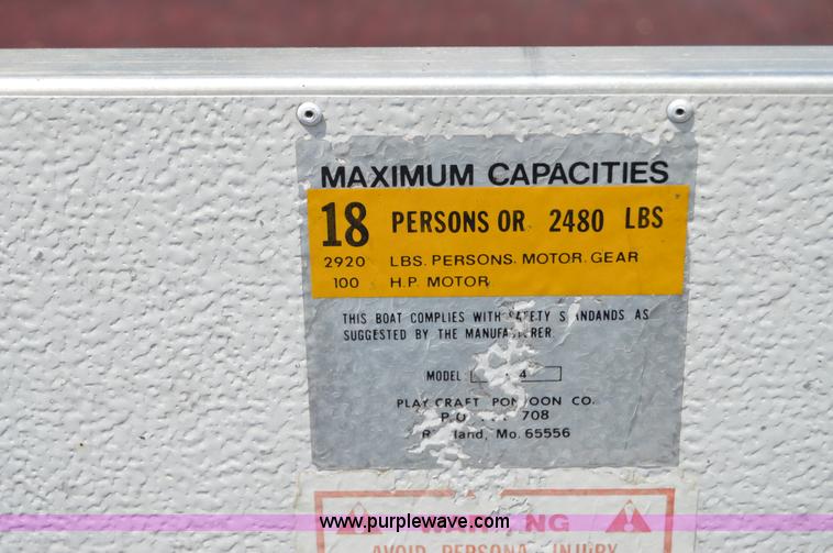 image for item H2870 1988 Playcraft pontoon boat