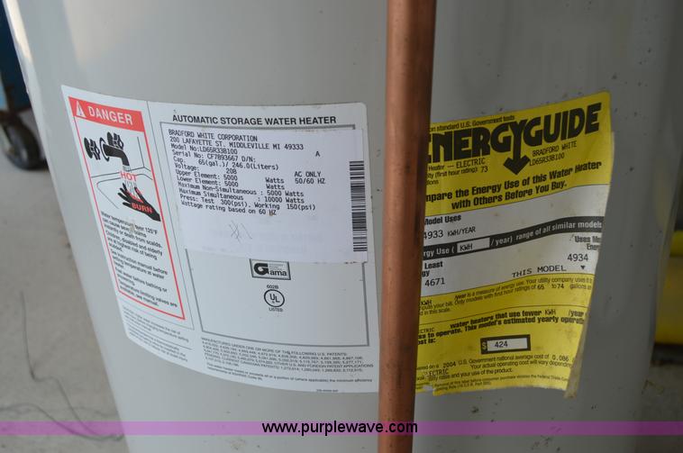 image for item H2876 (2) Bradford White electric water heaters