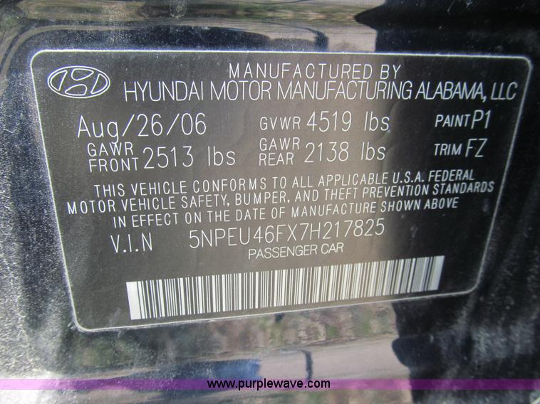 image for item Z9715 2007 Hyundai Sonata