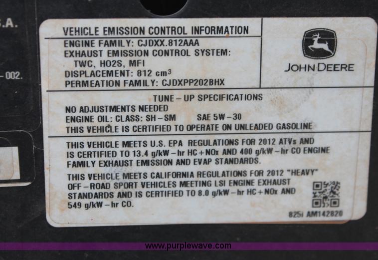 image for item H8253 2012 John Deere 825i Gator utility vehicle