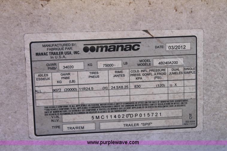 image for item C3860 2013 CPS belly dump trailer