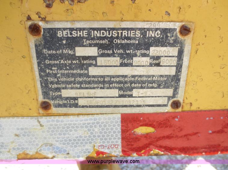 image for item D2121 1999 Belshe T9 equipment trailer