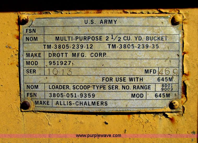 image for item E4921 1969 Allis Chalmers 645M wheel loader
