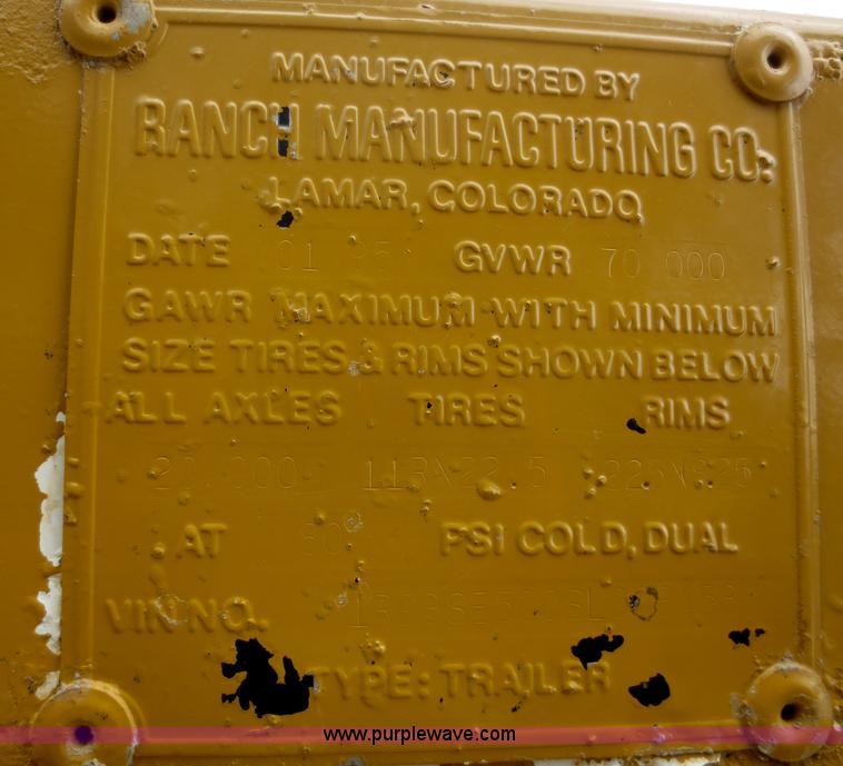 image for item F6942 1995 Ranch belly dump trailer