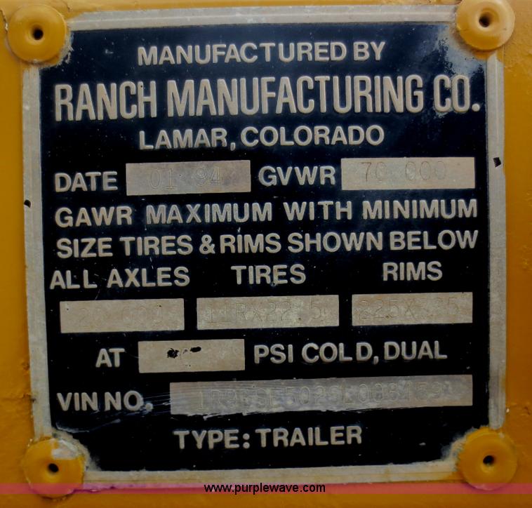 image for item F6943 1995 Ranch belly dump trailer