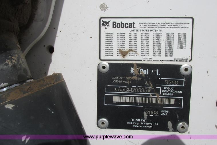 image for item G8294 2008 Bobcat S250 skid steer