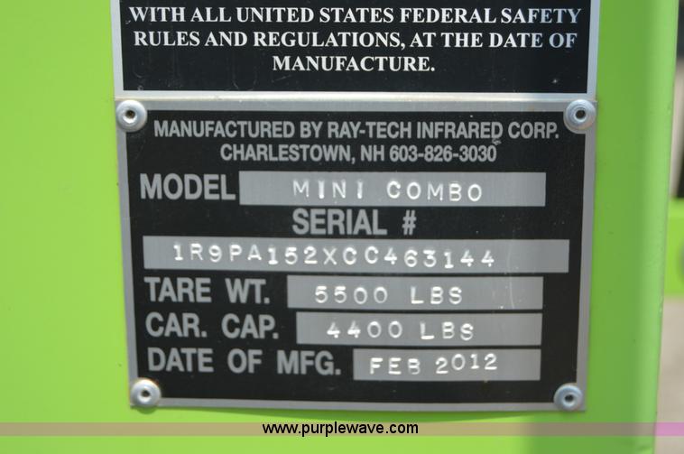 image for item H2842 2012 Raytech two ton mini combo infrared asphalt heater/reclaimer