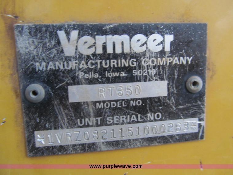 image for item H8872 2005 Vermeer RT650 trencher