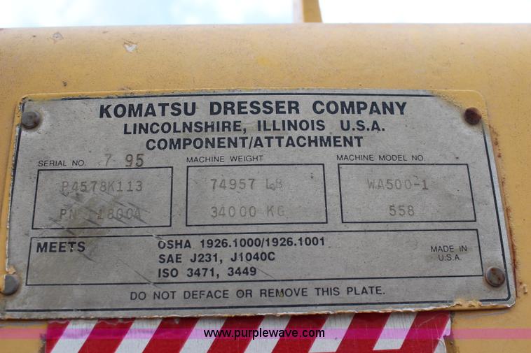 image for item J1120 1995 Komatsu WA500-1LC wheel loader