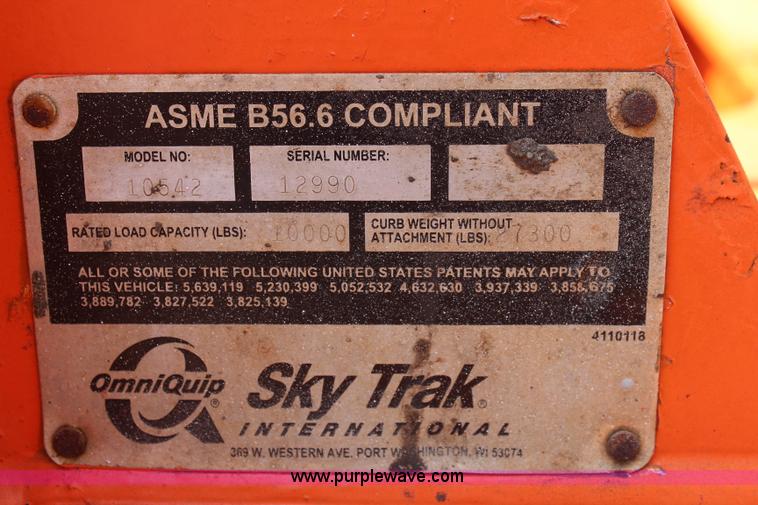 image for item J1210 2000 Sky Trak 10054 telehandler