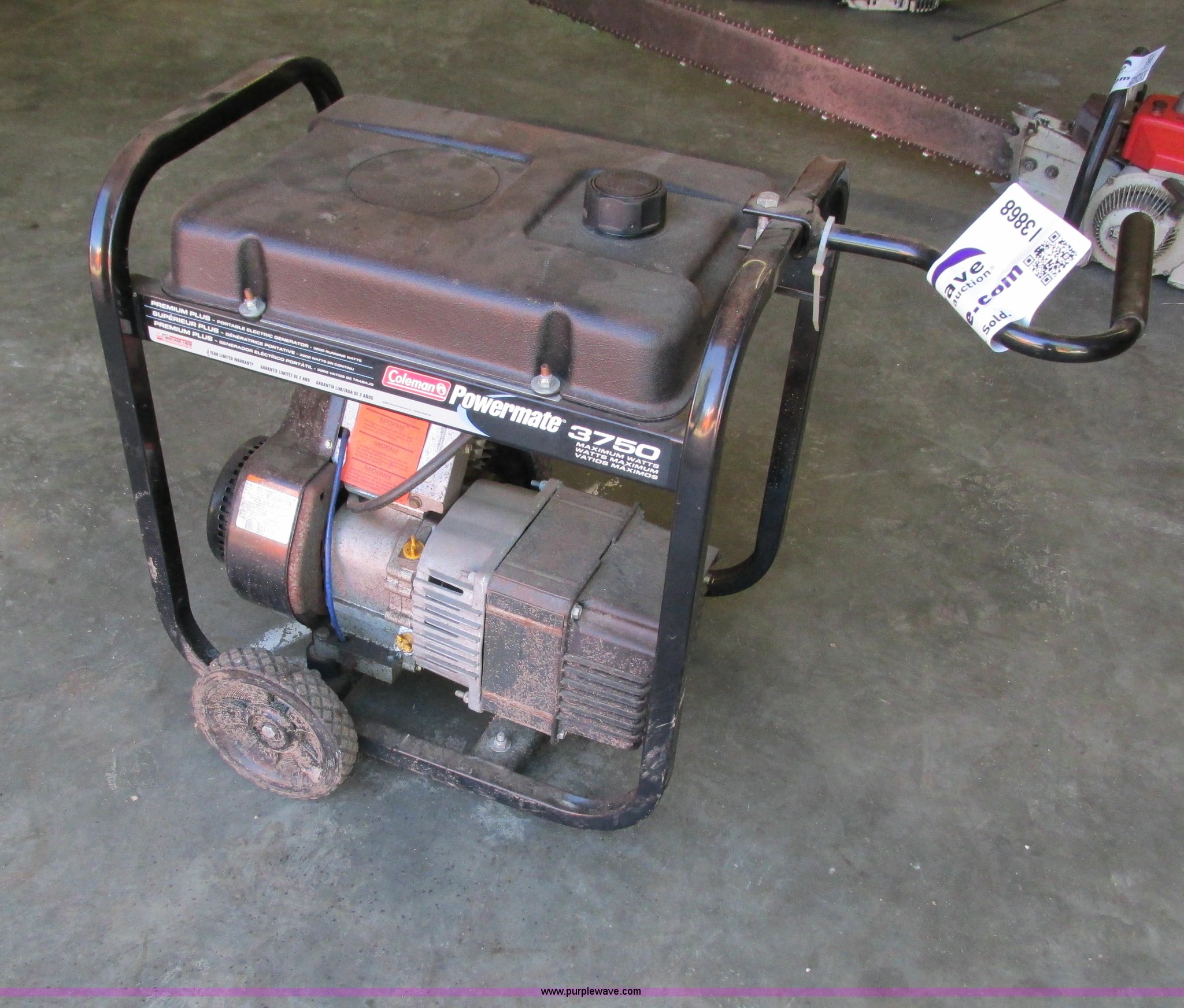 Coleman Powermate 3750 generator in Winona, MN Item I3868 sold