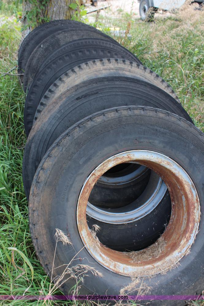 (8) used 10.0020 tires and wheels in Wellsville, KS Item BA9116 sold Purple Wave