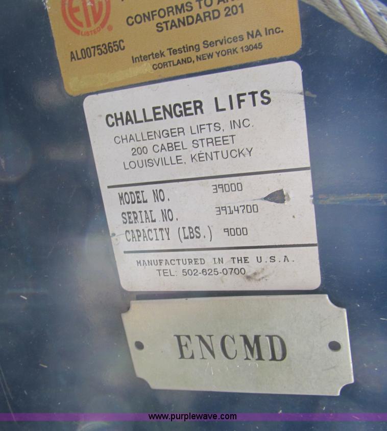 image for item H8864 Challenger two post car lift