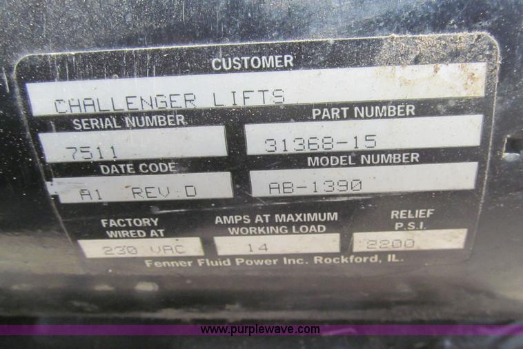 image for item H8864 Challenger two post car lift