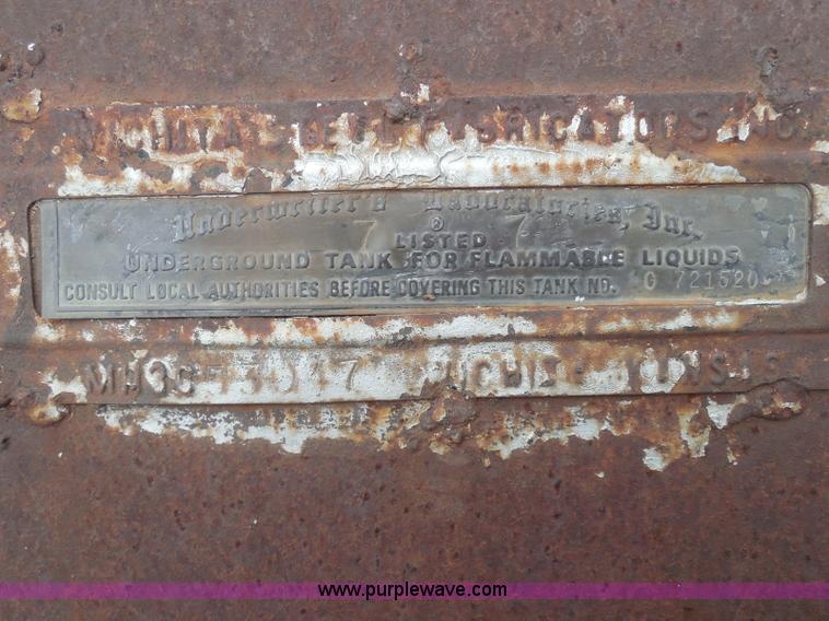 image for item I3419 Wichita Steel Fabricators 1,000 gallon fuel tank