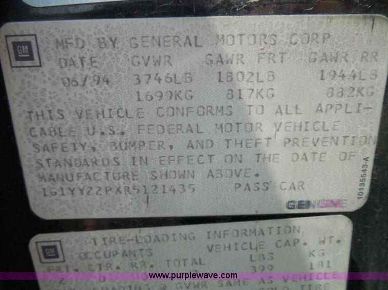 image for item I3423 1994 Chevrolet Corvette