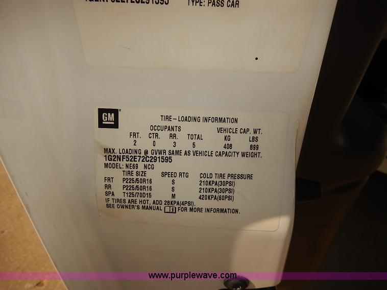 image for item J3149 2002 Pontiac Grand AM SE 1