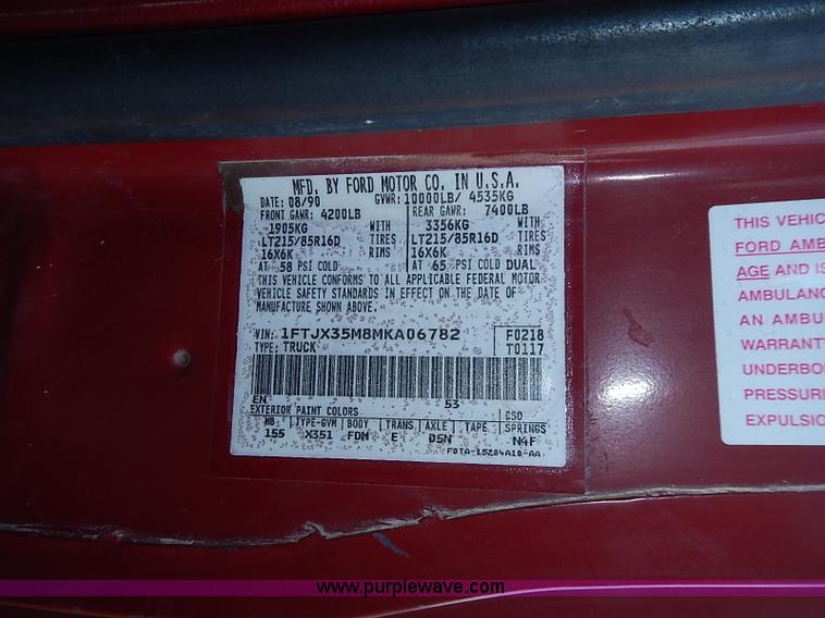 image for item J3160 1991 Ford F350 XLT Lariat Crew Cab pickup truck