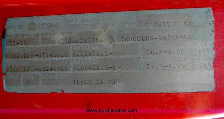 image for item AL9814 1978 Dodge fire rescue vehicle