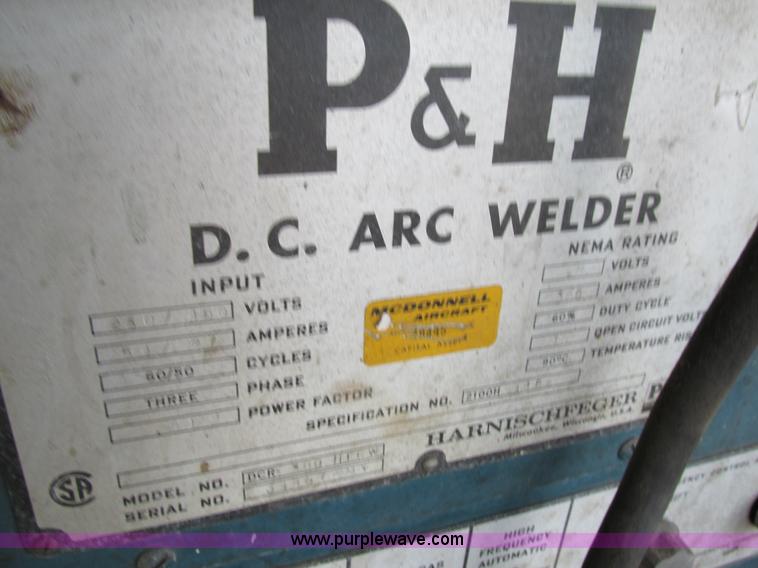 image for item AW9925 P&H 300HFGW DC arc welder