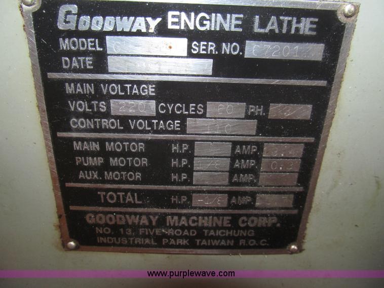 image for item AY9175 Goodway metal lathe