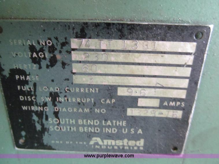 image for item AY9181 1975 South Bend Fourteen metal lathe