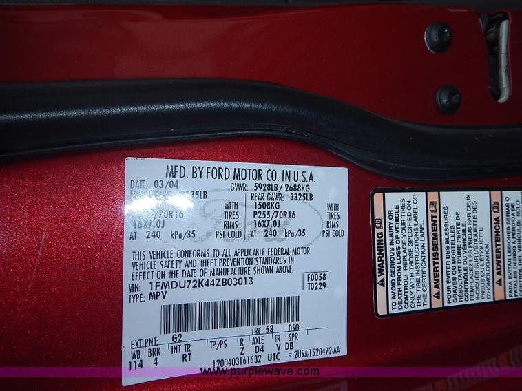 image for item BA9660 2004 Ford Explorer XLS SUV