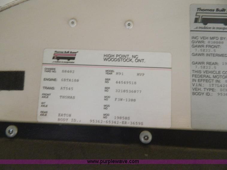 image for item H2425 1991 Thomas Built 3655 bus