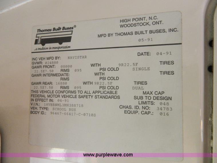 image for item H2428 1991 International 3800 bus