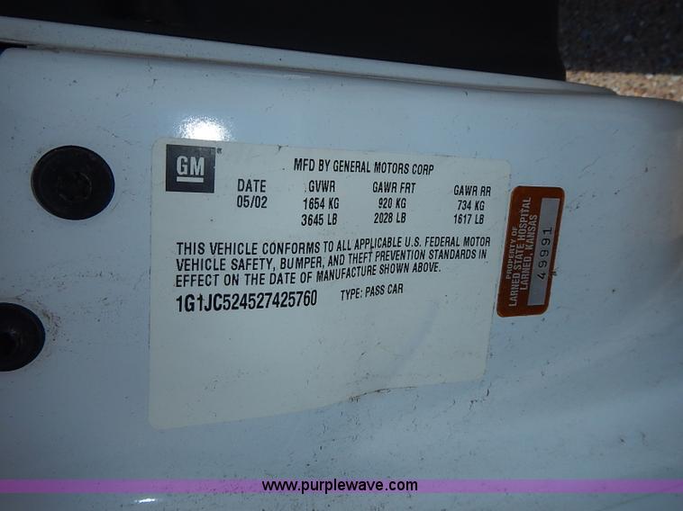 image for item I3538 2002 Chevrolet Cavalier