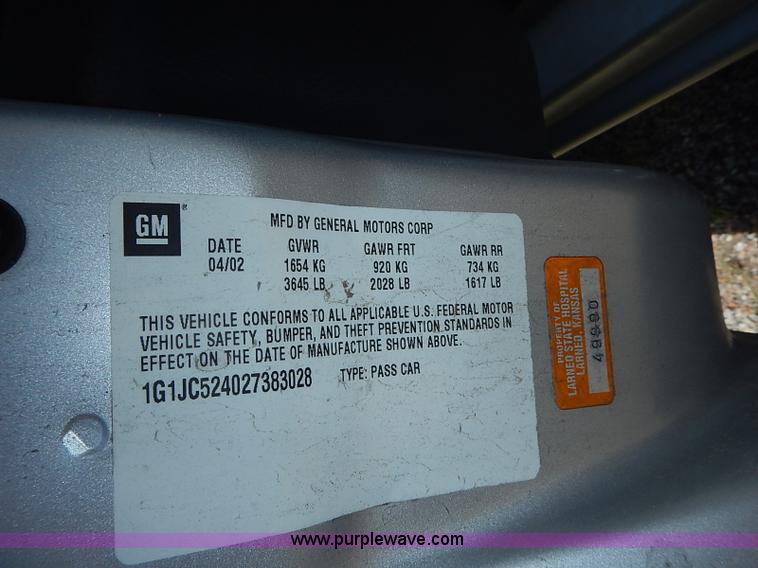 image for item I3539 2002 Chevrolet Cavalier