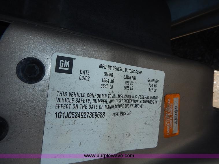 image for item I3540 2002 Chevrolet Cavalier