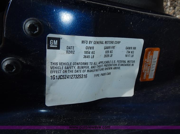 image for item I3541 2002 Chevrolet Cavalier