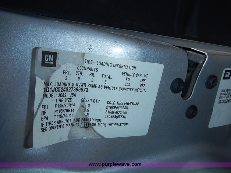 image for item I3542 2002 Chevrolet Cavalier