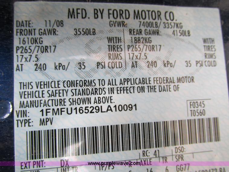 image for item I4133 2009 Ford Expedition XLT SUV