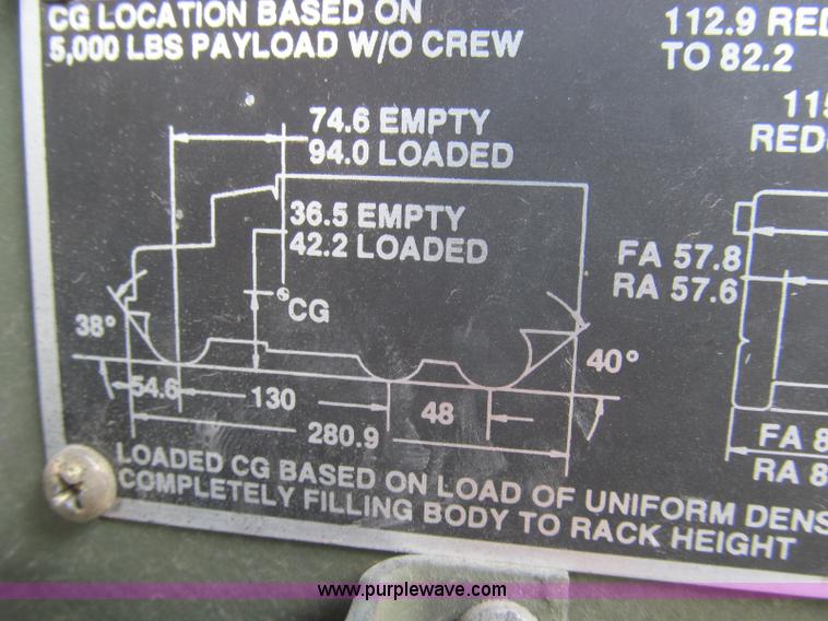 image for item I8988 1986 Am General 2.5 ton truck