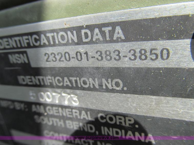 image for item I8988 1986 Am General 2.5 ton truck