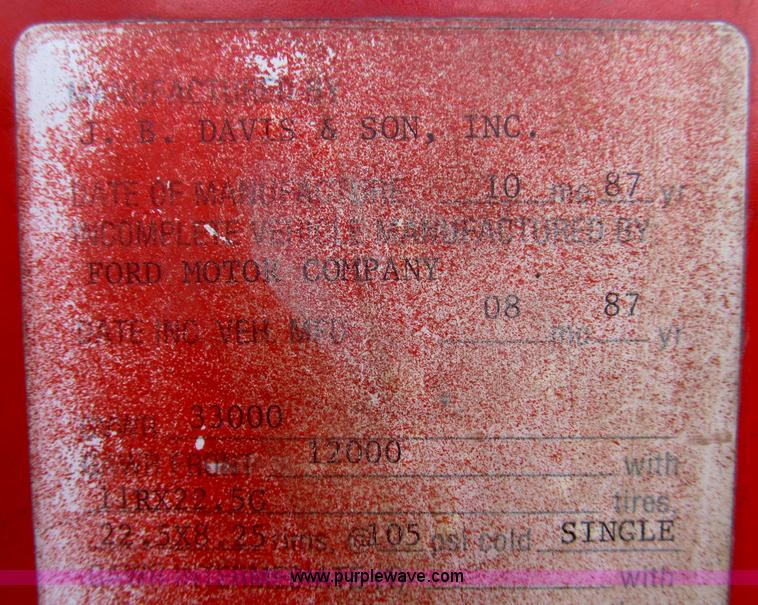 image for item I8996 1987 Ford LN8000 dump truck