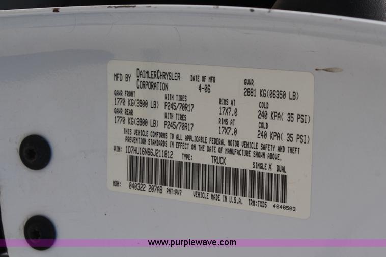 image for item J1010 2006 Dodge Ram 1500 pickup truck