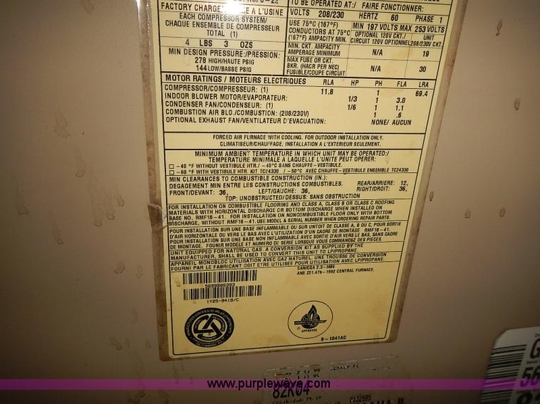 image for item BA9650 Lennox GCS16-030-75-1P central air unit