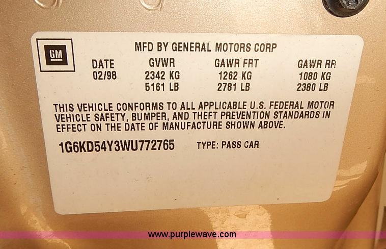 image for item I3504 1998 Cadillac DeVille