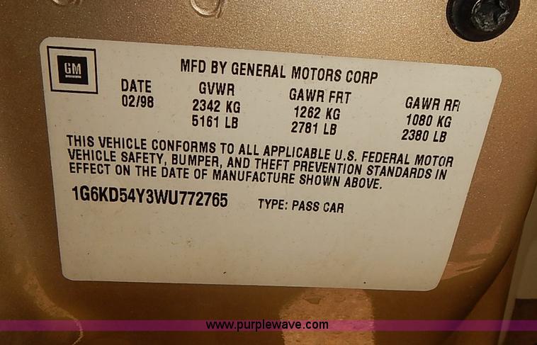 image for item I3504 1998 Cadillac DeVille