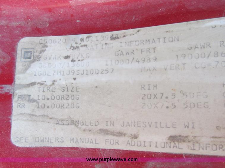 image for item AW9928 1995 Chevrolet Kodiak dump truck