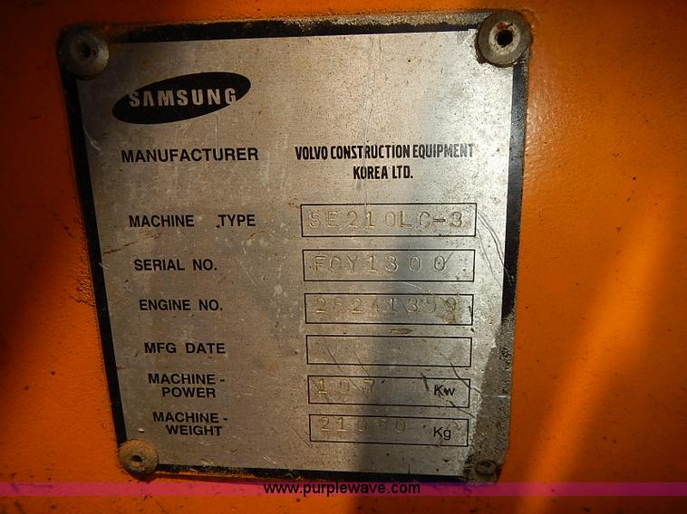image for item BA9589 Samsung SE210LC-3 excavator