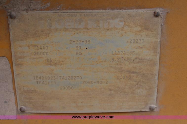 image for item J1051 1996 Load King 2060 belly dump trailer