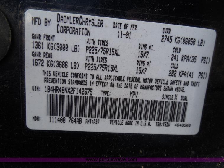 image for item I3370 2002 Dodge Durango SLT Limited Edition SUV