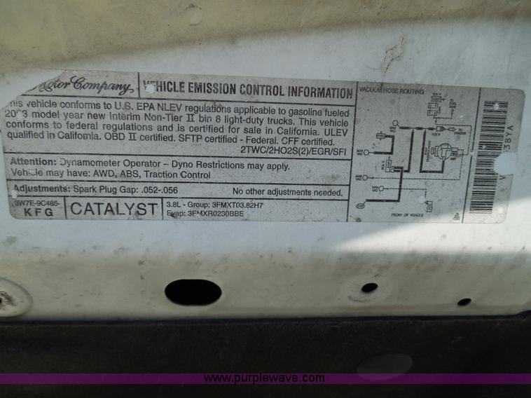 image for item I3425 2003 Ford Windstar LX van