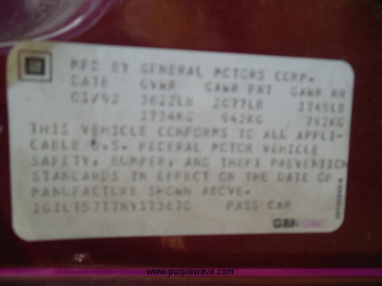 image for item I3477 1992 Chevrolet Corsica LT