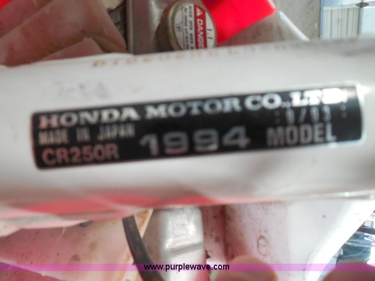 image for item I3480 1994 Honda CR205R motorcycle