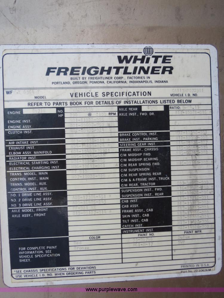 image for item B4940 1973 Freightliner WFT6364T semi truck